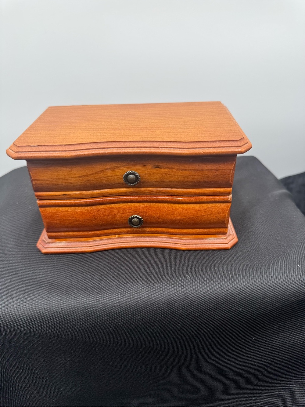 Source Unknown Wooden Jewelry Chest - Warm Brown Finish